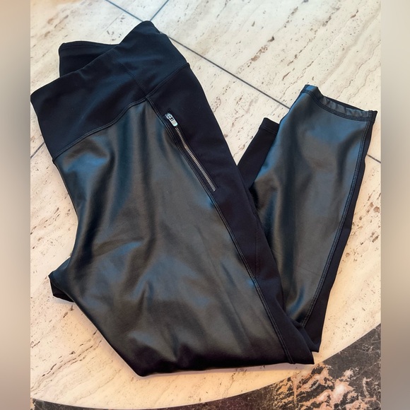 Old Navy Pants - Old Navy Active Black Faux Leather Leggings